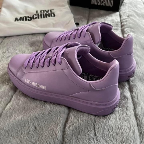 MOSCHINO Calfskin Bold Love Sneakers - Picture 6 of 15